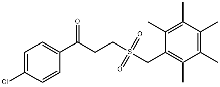 1-(4-CHLOROPHENYL)-3-[(2,3,4,5,6-PENTAMETHYLBENZYL)SULFONYL]-1-PROPANONE Struktur