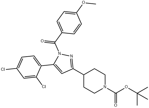 TERT-BUTYL 4-[5-(2,4-DICHLOROPHENYL)-1-(4-METHOXYBENZOYL)-1H-PYRAZOL-3-YL]TETRAHYDRO-1(2H)-PYRIDINECARBOXYLATE Struktur