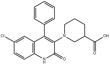 1-(6-CHLORO-2-OXO-4-PHENYL-1,2-DIHYDROQUINOLIN-3-YL)PIPERIDINE-3-CARBOXYLIC ACID Struktur