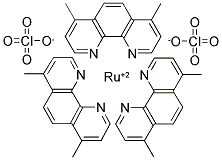 TRIS(4,7-DIPHENYL-1,10-PHENANTHROLINE)RUTHENIUM(II) BIS(PERCHLORATE) COMPLEX Struktur