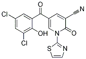 5-(3,5-DICHLORO-2-HYDROXY-BENZOYL)-2-OXO-1-THIAZOL-2-YL-1,2-DIHYDRO-PYRIDINE-3-CARBONITRILE Struktur