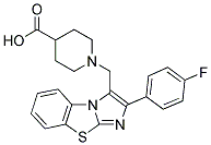 1-[2-(4-FLUORO-PHENYL)-BENZO[D]IMIDAZO[2,1-B]THIAZOL-3-YLMETHYL]-PIPERIDINE-4-CARBOXYLIC ACID Struktur