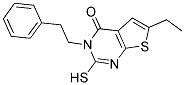 6-ETHYL-2-MERCAPTO-3-(2-PHENYLETHYL)THIENO[2,3-D]PYRIMIDIN-4(3H)-ONE Struktur