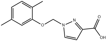 1-(2,5-DIMETHYL-PHENOXYMETHYL)-1 H-PYRAZOLE-3-CARBOXYLIC ACID Struktur