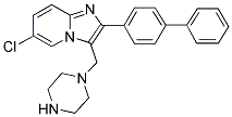 2-BIPHENYL-4-YL-6-CHLORO-3-PIPERAZIN-1-YLMETHYL-IMIDAZO[1,2-A]PYRIDINE Struktur