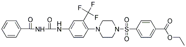 ETHYL 4-(4-(4-(3-BENZOYLUREIDO)-2-(TRIFLUOROMETHYL)PHENYL)PIPERAZIN-1-YLSULFONYL)BENZOATE Struktur