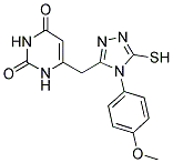 6-([5-MERCAPTO-4-(4-METHOXYPHENYL)-4H-1,2,4-TRIAZOL-3-YL]METHYL)PYRIMIDINE-2,4(1H,3H)-DIONE Struktur