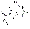 4-MERCAPTO-2,5-DIMETHYL-THIENO[2,3-D]PYRIMIDINE-6-CARBOXYLIC ACID ETHYL ESTER Struktur