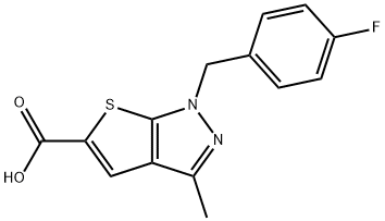 1-(4-FLUORO-BENZYL)-3-METHYL-1H-THIENO[2,3-C]PYRAZOLE-5-CARBOXYLIC ACID Struktur