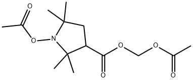 1-ACETOXY-3-(ACETOXYMETHOXY)CARBONYL-2,2,5,5-TETRAMETHYLPYRROLIDINE Struktur