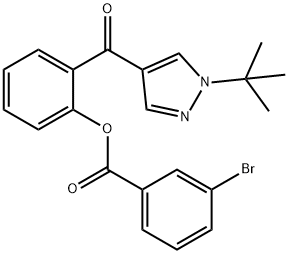 2-([1-(TERT-BUTYL)-1H-PYRAZOL-4-YL]CARBONYL)PHENYL 3-BROMOBENZENECARBOXYLATE Struktur