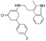 5-(4-FLUOROPHENYL)-3-{[2-(2-METHYL-1H-INDOL-3-YL)ETHYL]AMINO}CYCLOHEX-2-EN-1-ONE Struktur