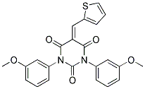 1,3-BIS(3-METHOXYPHENYL)-5-(2-THIENYLMETHYLENE)-1,3-DIAZAPERHYDROINE-2,4,6-TRIONE Struktur