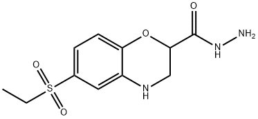 6-(ETHYLSULFONYL)-3,4-DIHYDRO-2H-1,4-BENZOXAZINE-2-CARBOHYDRAZIDE Struktur