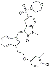 (Z)-3-((1-(2-(4-CHLORO-3-METHYLPHENOXY)ETHYL)-1H-INDOL-3-YL)METHYLENE)-1-METHYL-5-(MORPHOLINOSULFONYL)INDOLIN-2-ONE Struktur