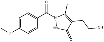 4-(2-HYDROXYETHYL)-1-(4-METHOXYBENZOYL)-5-METHYL-1,2-DIHYDRO-3H-PYRAZOL-3-ONE Struktur