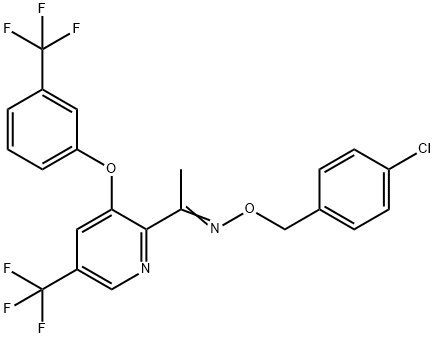 1-(5-(TRIFLUOROMETHYL)-3-[3-(TRIFLUOROMETHYL)PHENOXY]-2-PYRIDINYL)-1-ETHANONE O-(4-CHLOROBENZYL)OXIME Struktur