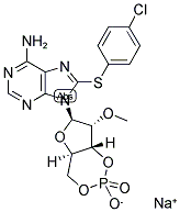 8-(4-CHLOROPHENYLTHIO)-2',O-METHYLADENOSINE 3',5'-CYCLIC MONOPHOSPHATE SODIUM SALT Struktur