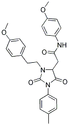 2-[3-(4-METHOXYPHENETHYL)-1-(4-METHYLPHENYL)-2,5-DIOXO-4-IMIDAZOLIDINYL]-N-(4-METHOXYPHENYL)ACETAMIDE Struktur