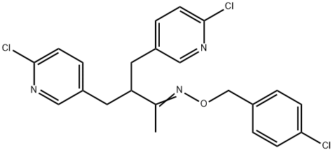 4-(6-CHLORO-3-PYRIDINYL)-3-[(6-CHLORO-3-PYRIDINYL)METHYL]-2-BUTANONE O-(4-CHLOROBENZYL)OXIME Struktur