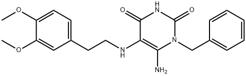 6-AMINO-1-BENZYL-5-[2-(3,4-DIMETHOXY-PHENYL)-ETHYLAMINO]-1H-PYRIMIDINE-2,4-DIONE Struktur