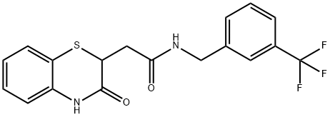 2-(3-OXO-3,4-DIHYDRO-2H-1,4-BENZOTHIAZIN-2-YL)-N-[3-(TRIFLUOROMETHYL)BENZYL]ACETAMIDE Struktur