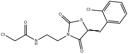 2-CHLORO-N-[2-[5-(2-CHLORO-BENZYLIDENE)-2,4-DIOXO-THIAZOLIDIN-3-YL]-ETHYL]-ACETAMIDE Struktur