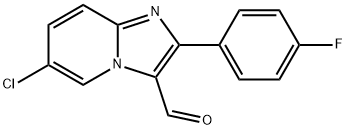 6-CHLORO-2-(4-FLUORO-PHENYL)-IMIDAZO[1,2-A]-PYRIDINE-3-CARBALDEHYDE Struktur