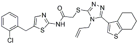 2-(4-ALLYL-5-(4,5,6,7-TETRAHYDROBENZO[B]THIOPHEN-3-YL)-4H-1,2,4-TRIAZOL-3-YLTHIO)-N-(5-(2-CHLOROBENZYL)THIAZOL-2-YL)ACETAMIDE Struktur