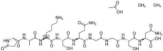 PYR-ALA-LYS-SER-GLN-GLY-GLY-SER-ASN ACOH 2H2O Struktur