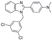 (4-[1-(3,5-DICHLORO-BENZYL)-1H-BENZOIMIDAZOL-2-YL]-PHENYL)-DIMETHYL-AMINE Struktur