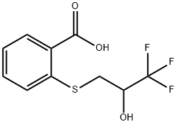 2-[(3,3,3-TRIFLUORO-2-HYDROXYPROPYL)SULFANYL]BENZENECARBOXYLIC ACID Struktur