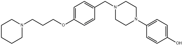 4-(4-[4-(3-PIPERIDINOPROPOXY)BENZYL]PIPERAZINO)BENZENOL Struktur