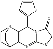 3-(2-THIENYL)-7-THIA-1,4,9-TRIAZATETRACYCLO[9.2.2.0(2,10).0(4,8)]PENTADECA-2(10),8-DIEN-5-ONE Struktur