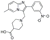 1-[6-METHYL-2-(3-NITRO-PHENYL)-IMIDAZO[1,2-A]-PYRIDIN-3-YLMETHYL]-PIPERIDINE-4-CARBOXYLIC ACID Struktur