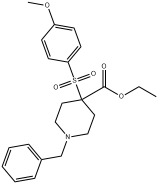 ETHYL 1-BENZYL-4-[(4-METHOXYPHENYL)SULFONYL]-4-PIPERIDINECARBOXYLATE Struktur