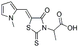 2-[5-(1-METHYL-1H-PYRROL-2-YLMETHYLENE)-4-OXO-2-THIOXO-THIAZOLIDIN-3-YL]-PROPIONIC ACID Struktur