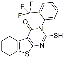 2-MERCAPTO-3-(2-TRIFLUOROMETHYL-PHENYL)-5,6,7,8-TETRAHYDRO-3H-BENZO[4,5]THIENO[2,3-D]PYRIMIDIN-4-ONE Struktur