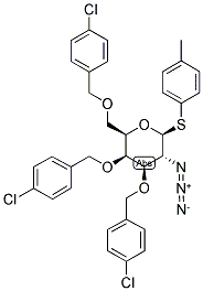 4-METHYLPHENYL 2-AZIDO-2-DEOXY-3,4,6-TRI-O-4-CHLOROBENZYL-1-THIO-BETA-D-GALACTOPYRANOSIDE Struktur