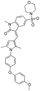 (Z)-3-((1-(4-(4-METHOXYPHENOXY)PHENYL)-2,5-DIMETHYL-1H-PYRROL-3-YL)METHYLENE)-1-METHYL-5-(MORPHOLINOSULFONYL)INDOLIN-2-ONE Struktur