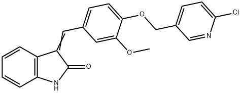 3-((4-[(6-CHLORO-3-PYRIDINYL)METHOXY]-3-METHOXYPHENYL)METHYLENE)-1,3-DIHYDRO-2H-INDOL-2-ONE Struktur