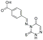 4-[(5-OXO-3-THIOXO-2,5-DIHYDRO-3H-[1,2,4]TRIAZIN-4-YLIMINO)-METHYL]-BENZOIC ACID Struktur