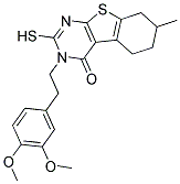 3-[2-(3,4-DIMETHOXY-PHENYL)-ETHYL]-2-MERCAPTO-7-METHYL-5,6,7,8-TETRAHYDRO-3H-BENZO[4,5]THIENO[2,3-D]PYRIMIDIN-4-ONE Struktur