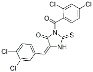 3-(2,4-DICHLORO-BENZOYL)-5-(3,4-DICHLORO-BENZYLIDENE)-2-THIOXO-IMIDAZOLIDIN-4-ONE Struktur