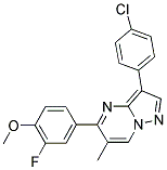 3-(4-CHLOROPHENYL)-5-(3-FLUORO-4-METHOXYPHENYL)-6-METHYLPYRAZOLO[1,5-A]PYRIMIDINE Struktur