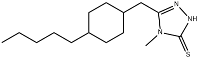 4-METHYL-5-[(4-PENTYLCYCLOHEXYL)METHYL]-4H-1,2,4-TRIAZOL-3-YLHYDROSULFIDE Struktur