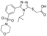 [4-ISOBUTYL-5-[3-(MORPHOLINE-4-SULFONYL)-PHENYL]-4H-[1,2,4]TRIAZOL-3-YLSULFANYL]-ACETIC ACID Struktur