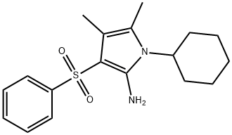 1-CYCLOHEXYL-4,5-DIMETHYL-3-(PHENYLSULFONYL)-1H-PYRROL-2-AMINE Struktur