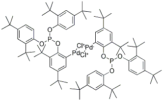 2-[BIS(2,4-DI-TERT-BUTYL-PHENOXY)PHOSPHINOOXY]-3,5-DI(TERT-BUTYL)PHENYL-PALLADIUM(II) CHLORIDE DIMER Struktur