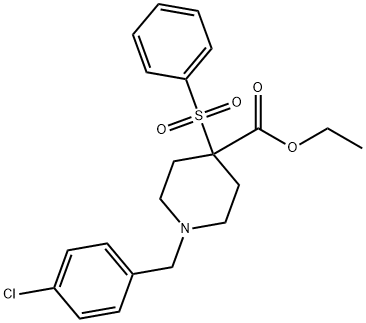 ETHYL 1-(4-CHLOROBENZYL)-4-(PHENYLSULFONYL)-4-PIPERIDINECARBOXYLATE Struktur